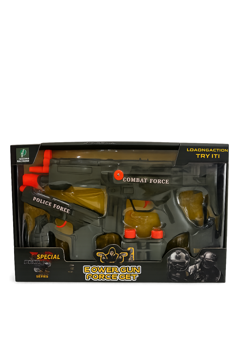 ست تفنگ پلیسی اسباب بازی مدل Power Gun Force Set همراه با کلت، بیسیم، دوربین و نارنجک
