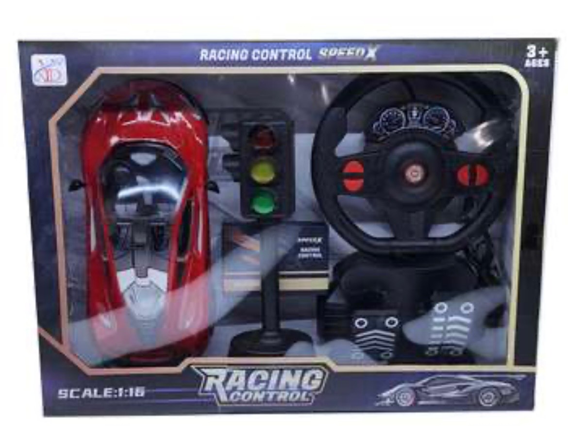 ماشین کنترلی فرمانی Racing Control Speed Xست کامل فرمان، پدال و چراغ راهنمایی